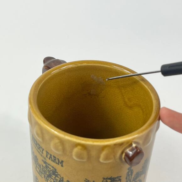 Knotts Berry Farm Souvenir Mug Beer Coffee Glazed Cup California Gun Handle 80s - Picture 9 of 9